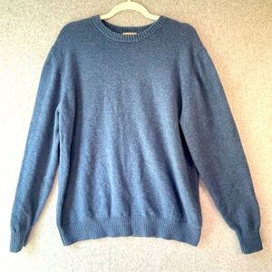 L.L. Bean Classic Lamb's Wool Nylon Crewneck Slate Blue Sweater sz. Large #PP